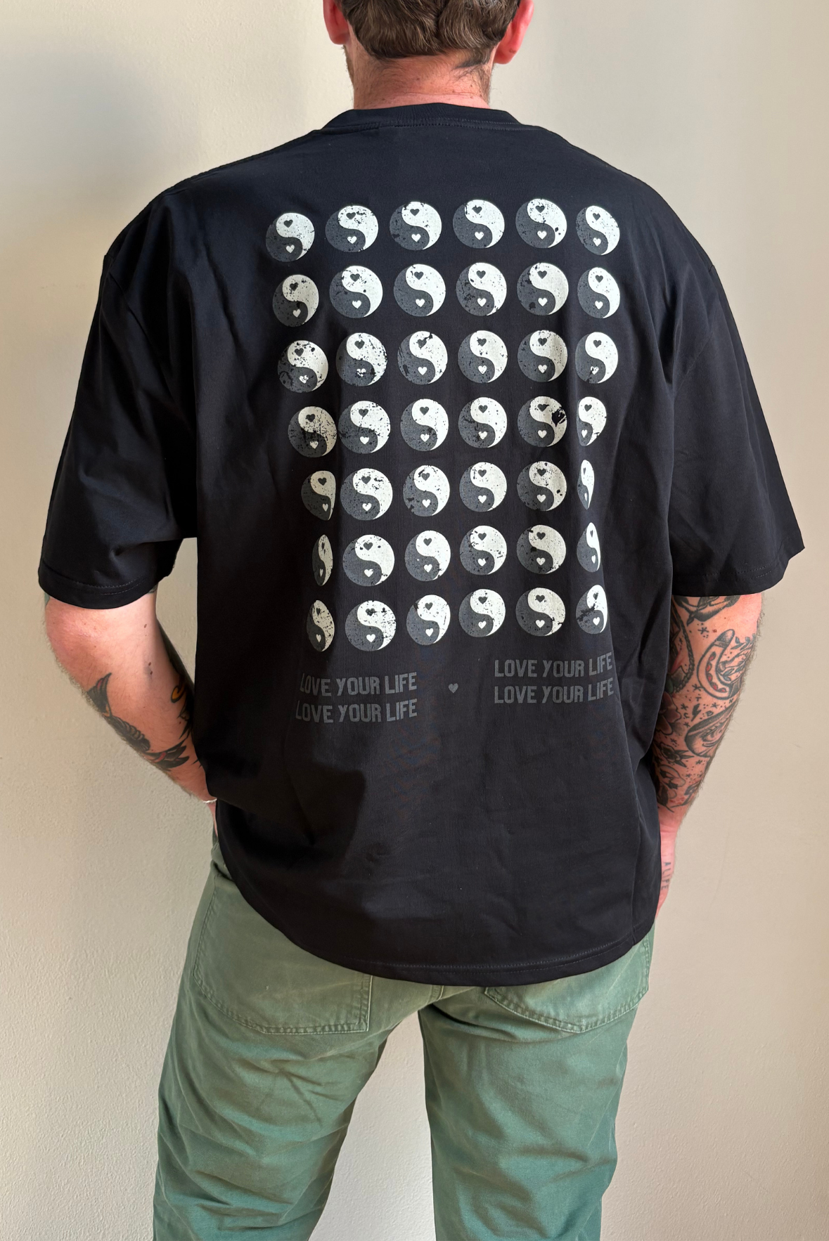 T-shirt in cotone con stampa YIN YANG