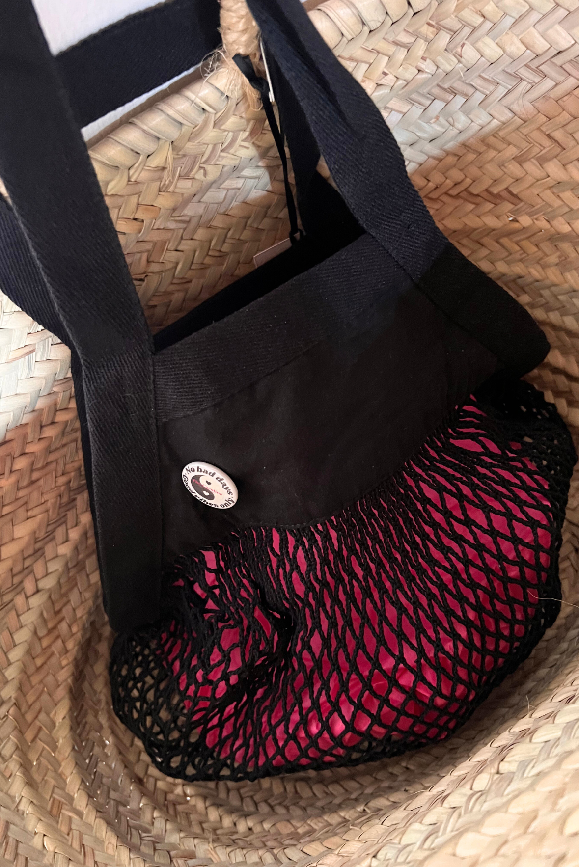 Shopping bag di paglia + rete