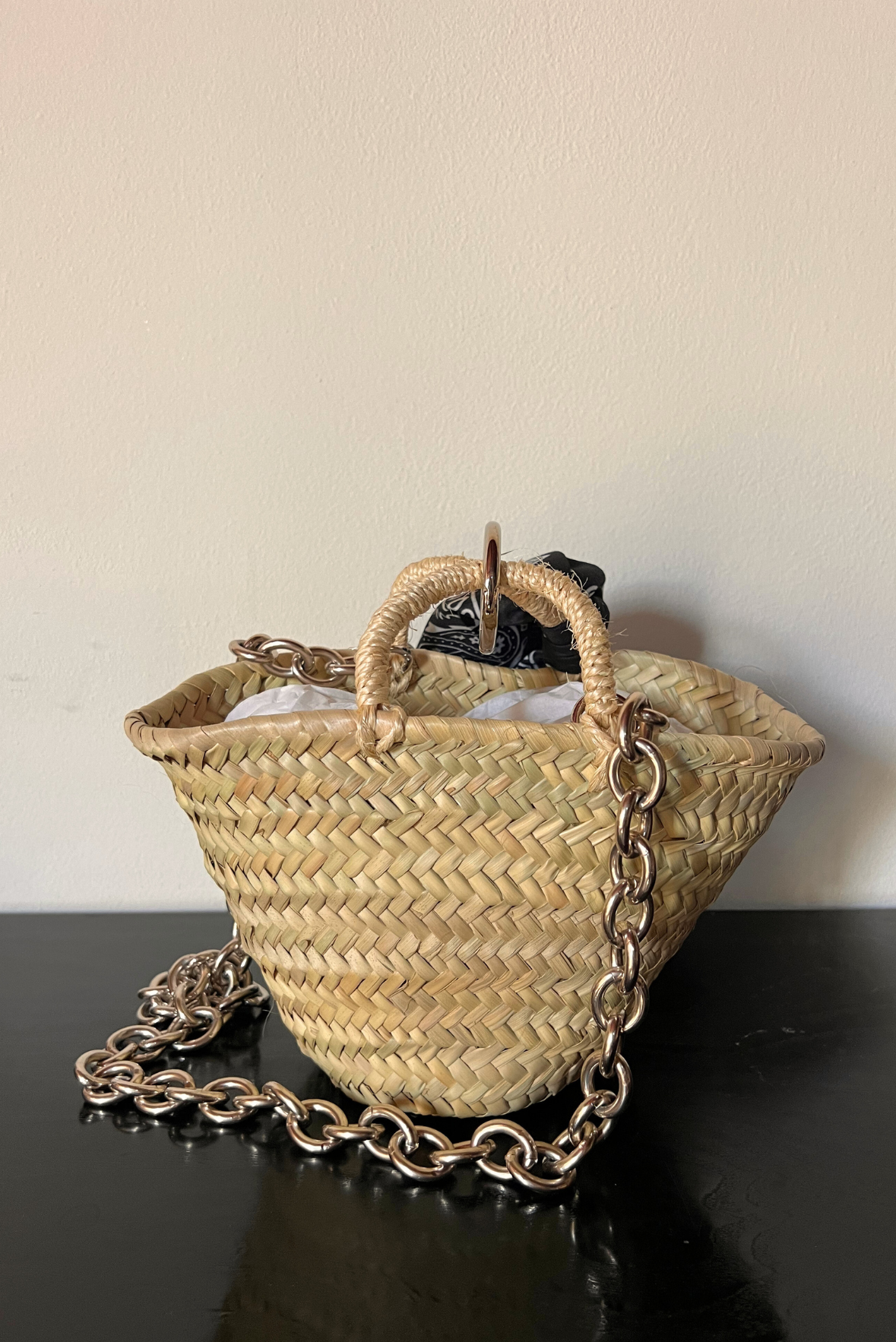 Borsa in paglia con tracolla