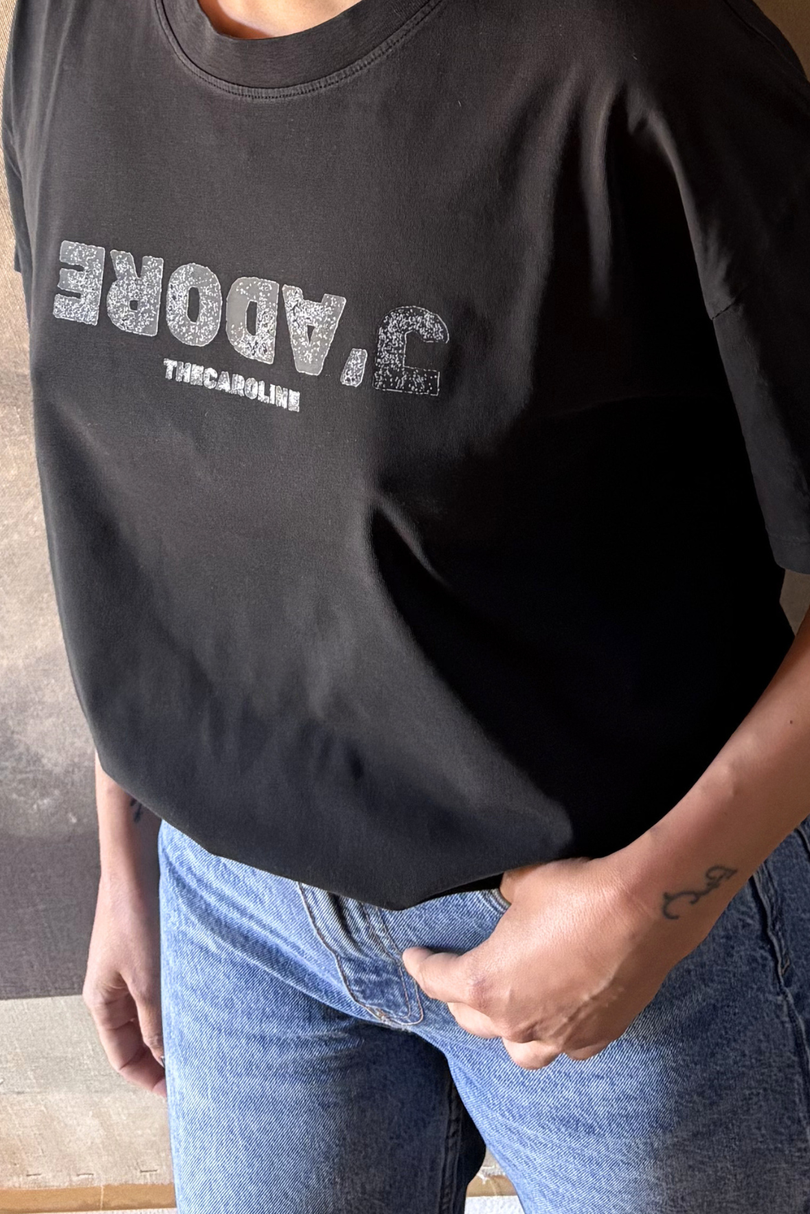 T-shirt  in cotone stampa J'ADORE