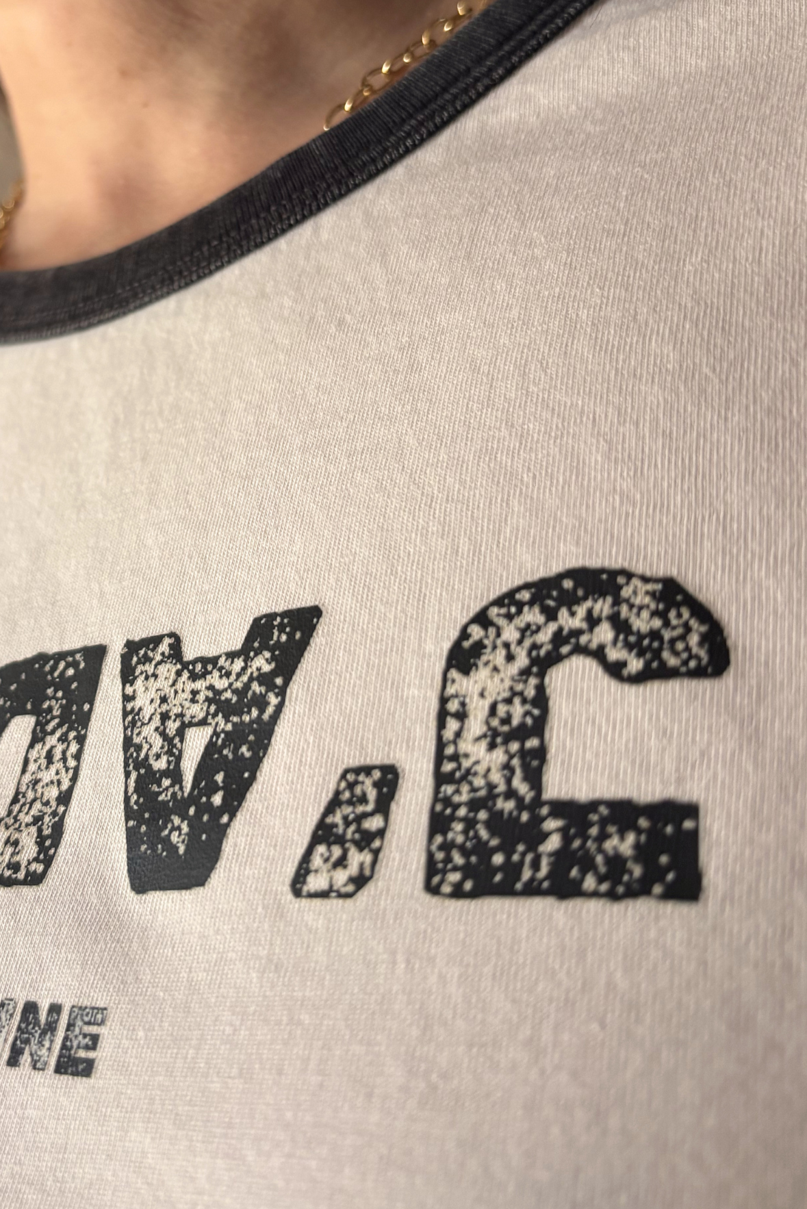 T-shirt "vintage" stampa J'ADORE