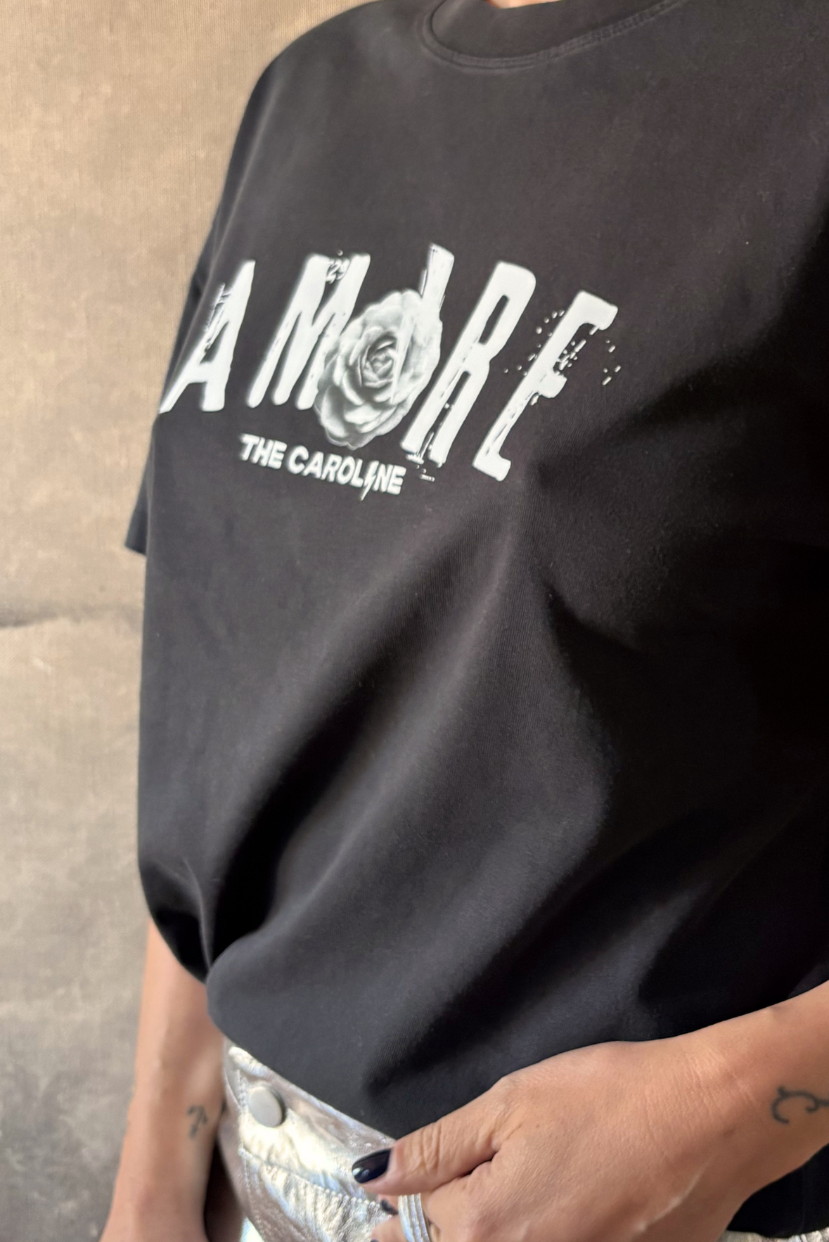 T-shirt in cotone stampa AMORE