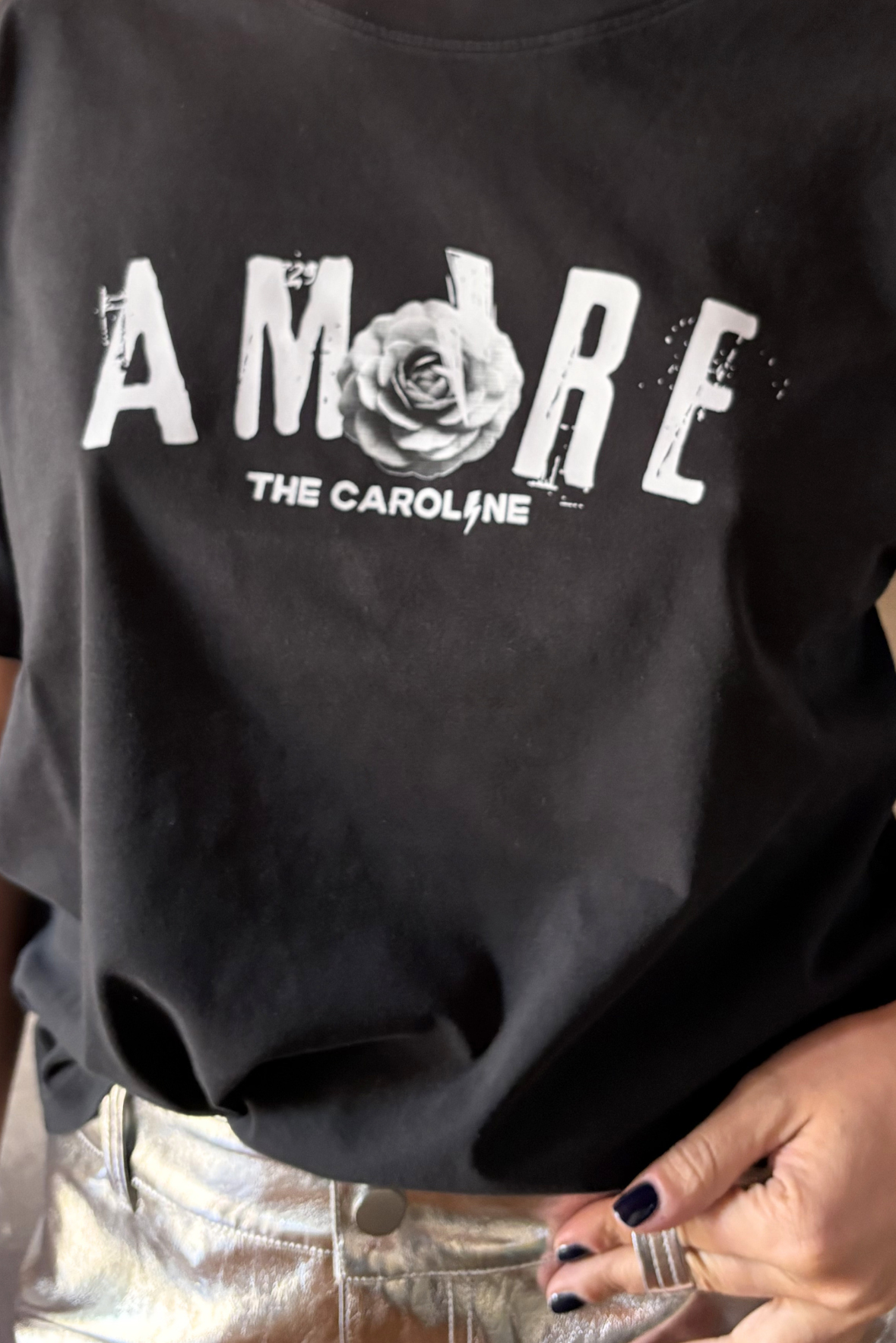 T-shirt in cotone stampa AMORE