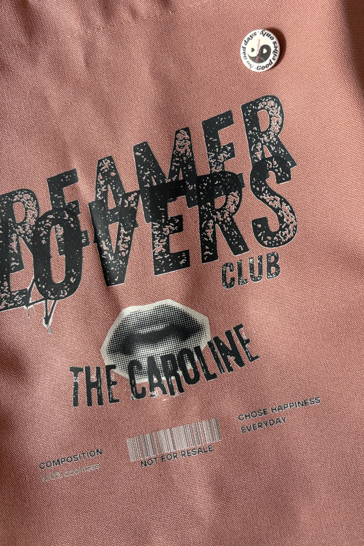 Borsa shopping grande in canvas con stampa DREAMER LOVERS