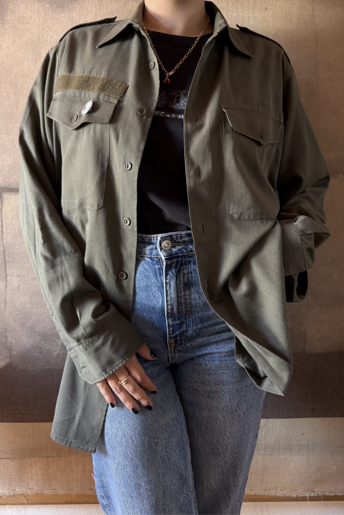 Camicia militare vintage con stampa DREAMER LOVERS