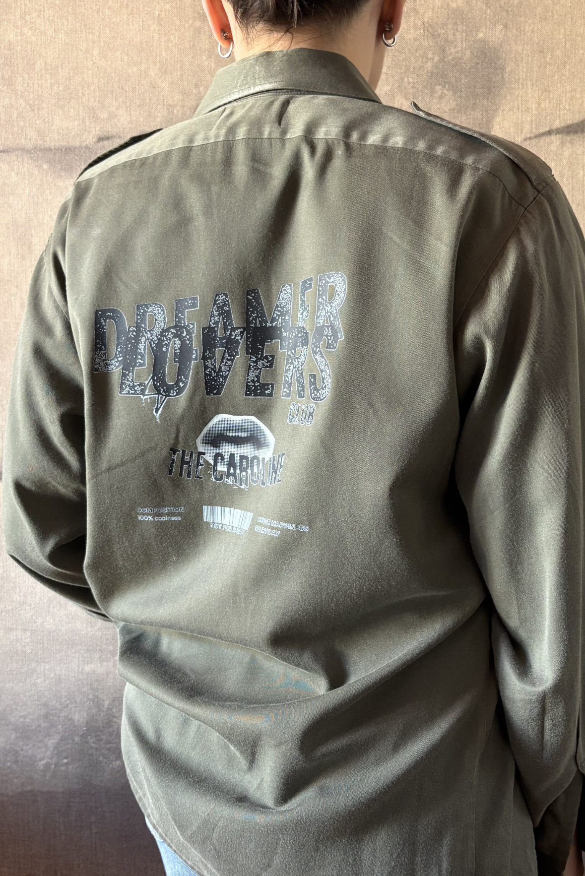 Camicia militare vintage con stampa DREAMER LOVERS