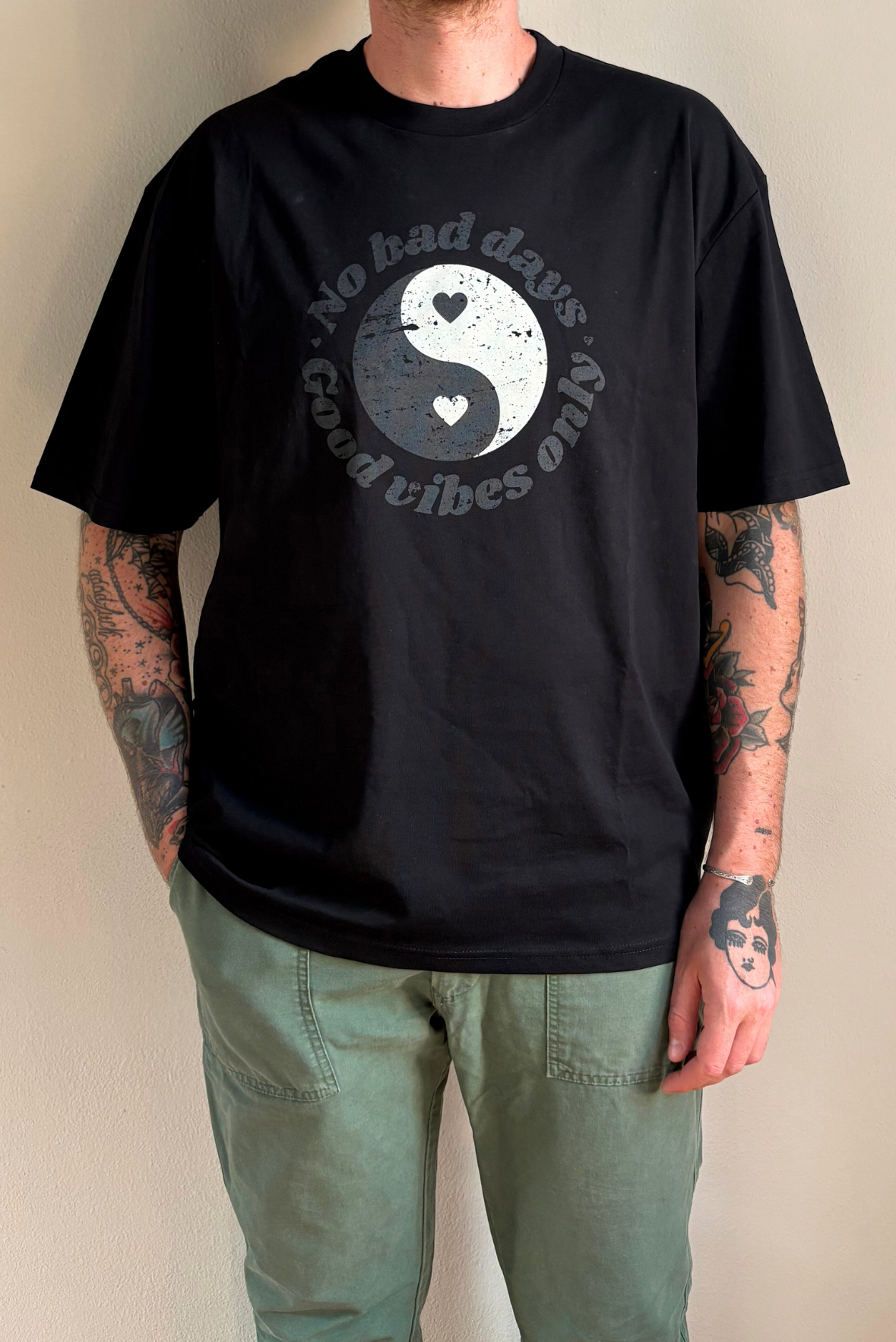 T-shirt in cotone con stampa YIN YANG